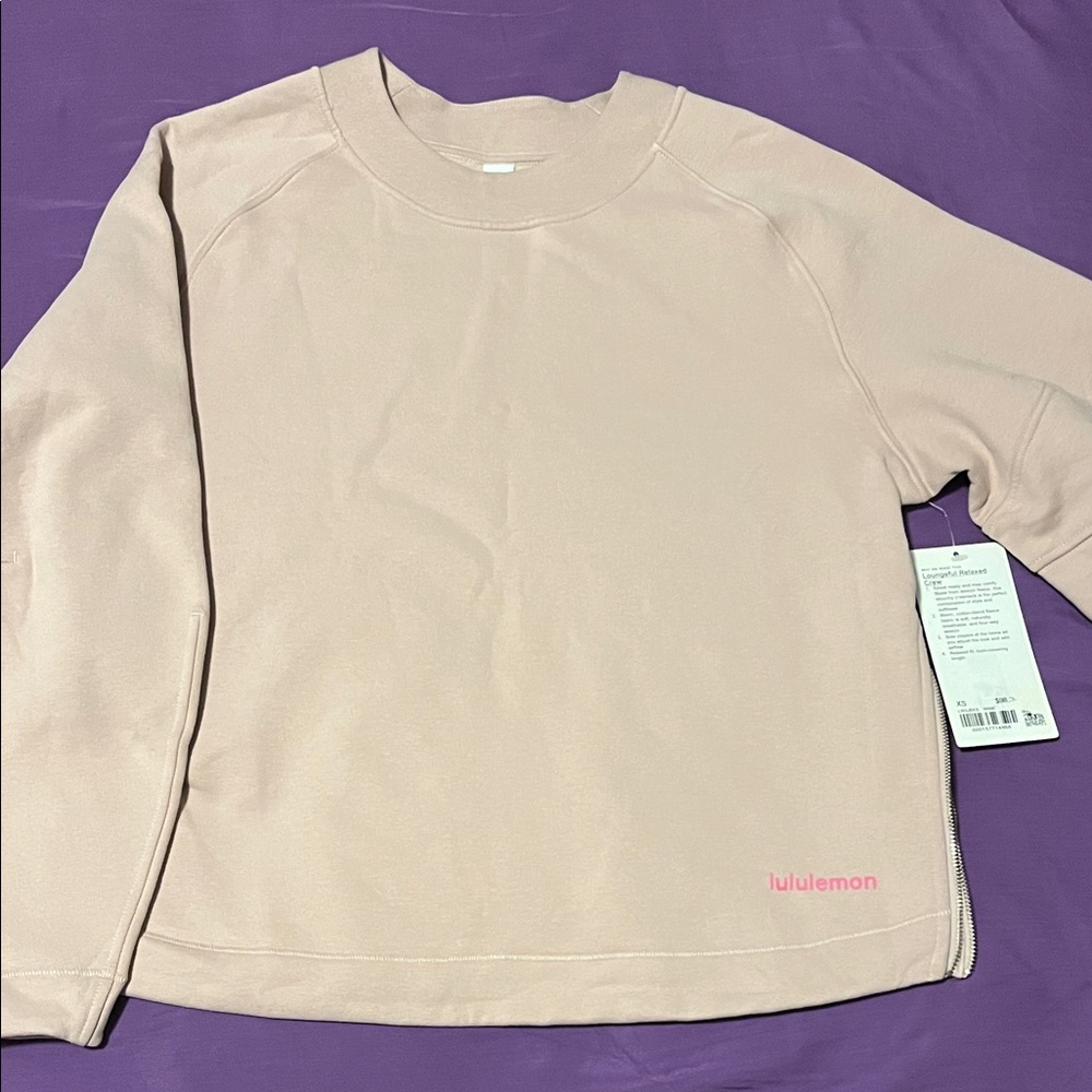 lululemon athletica Women's XS Mink Pink Crew Relaxed Fit